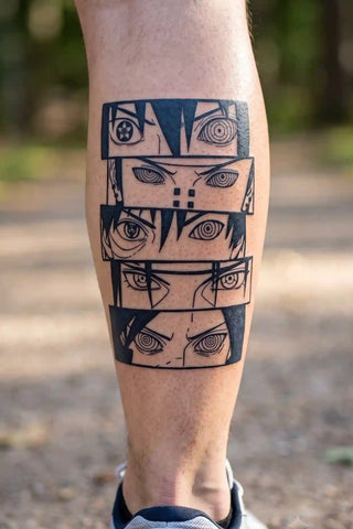 Uchiha Eye Legacy developed tattoo on skin