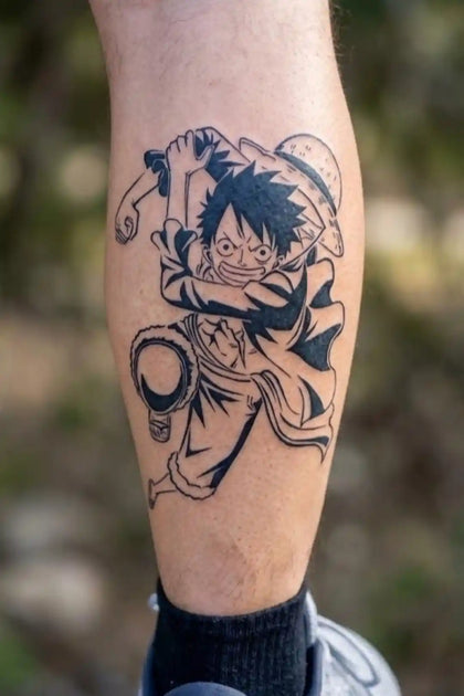 Gum-Gum Battle Ready Luffy anime temporary tattoo design