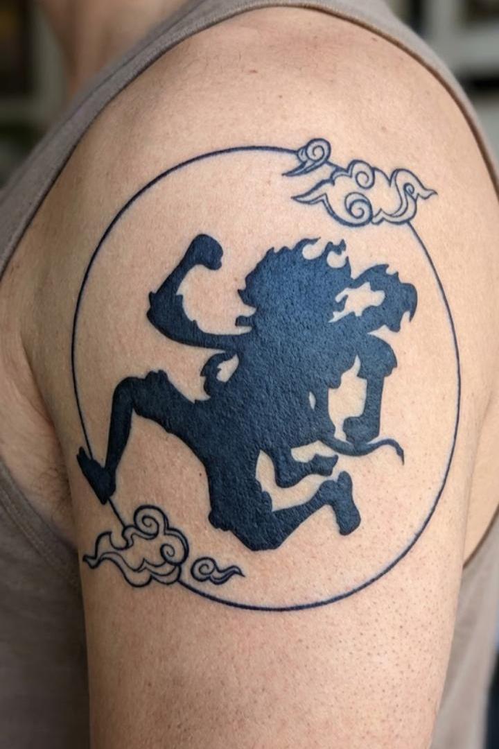 Luffy's Gear 5 Shadow - ANIMETAT anime temporary tattoos collection
