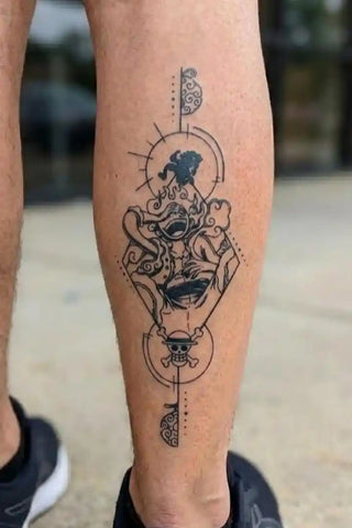 Luffy's Fearless Joy anime temporary tattoo design