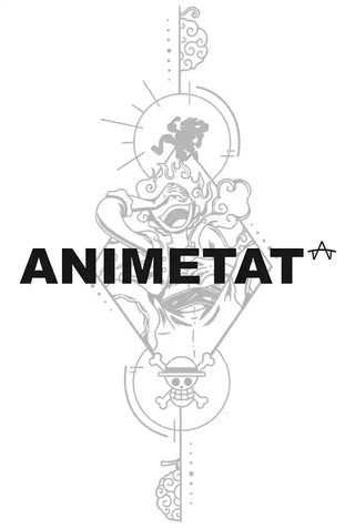 Luffy's Fearless Joy anime temporary tattoo on skin