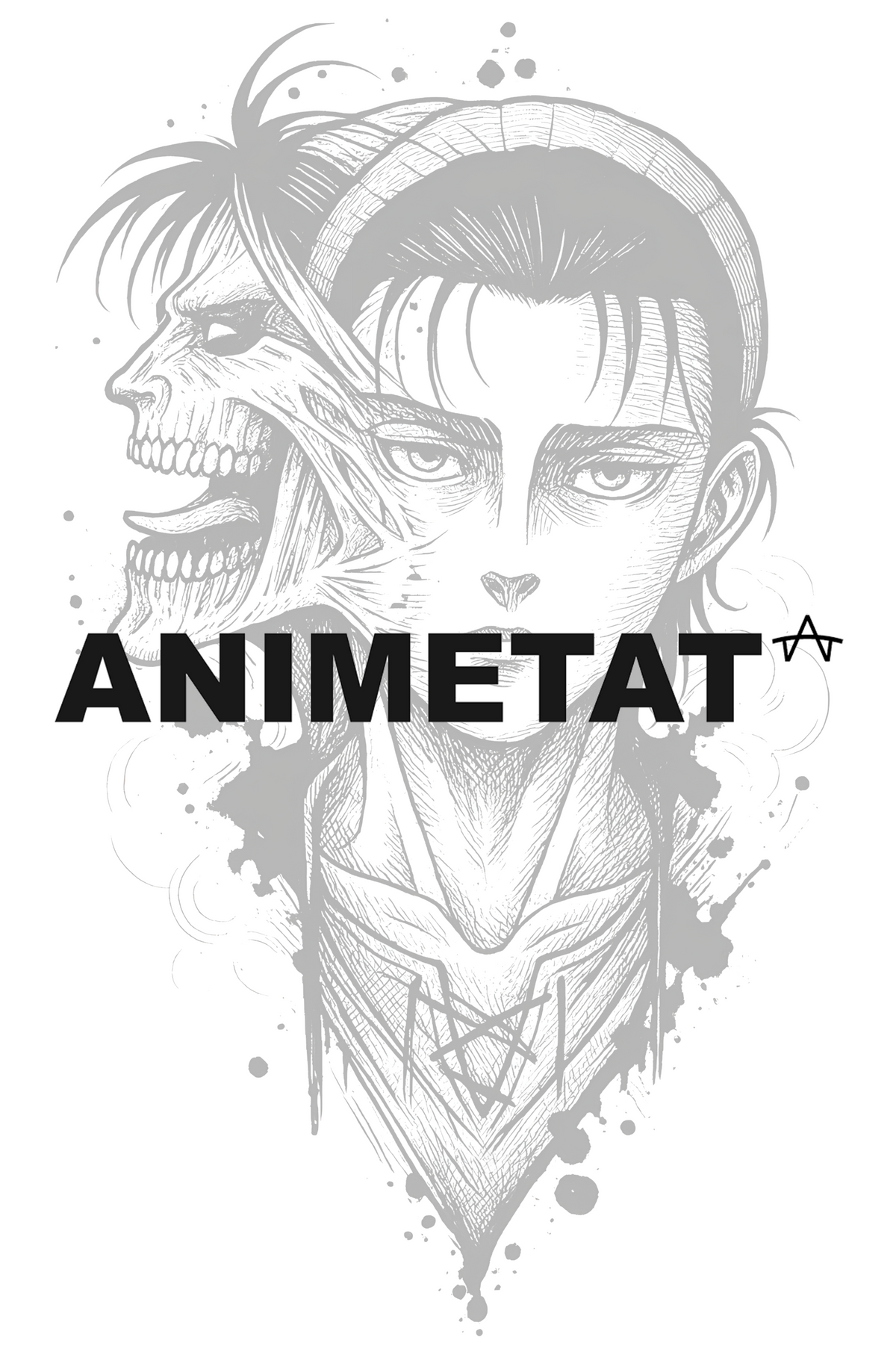 Eren Yeager Titan Shadow tattoo backing card