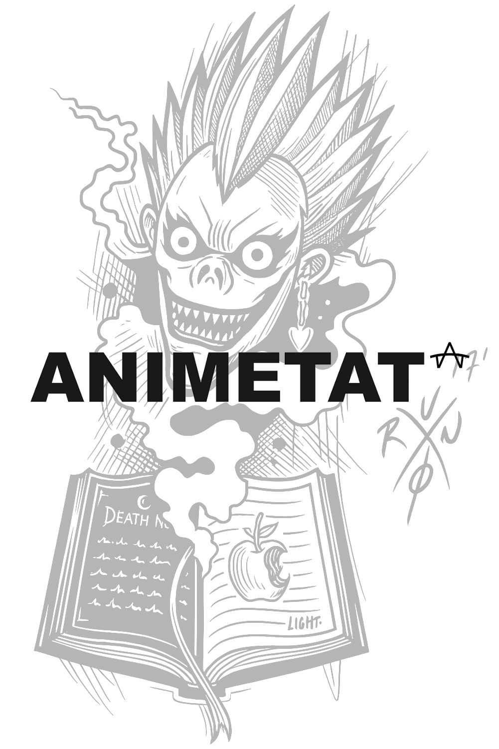 Ryuk Death Note Ledger tattoo backing card