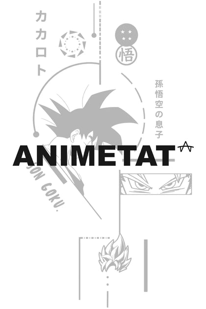 Kakarot Minimal Manga Collage tattoo backing card