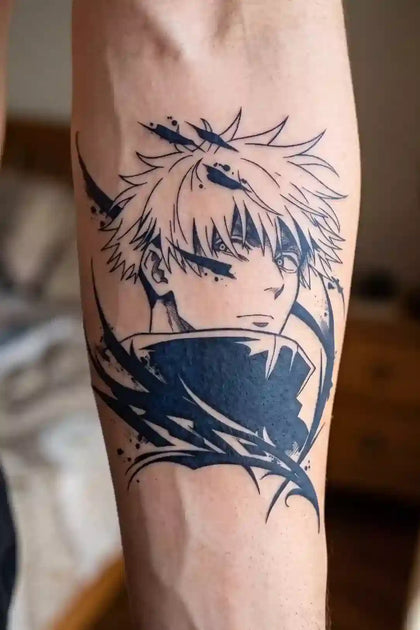 Gojo Satoru Shadow Collar developed tattoo on skin