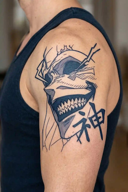 Korean Dragon Beast developed tattoo on skin