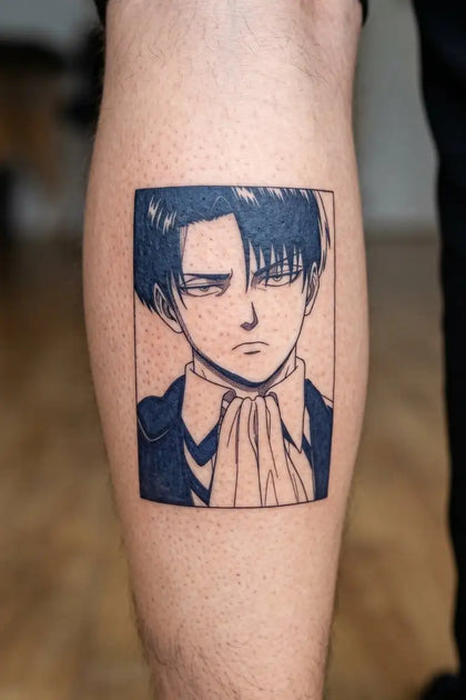 Levi Ackerman Calm Blade developed tattoo on skin