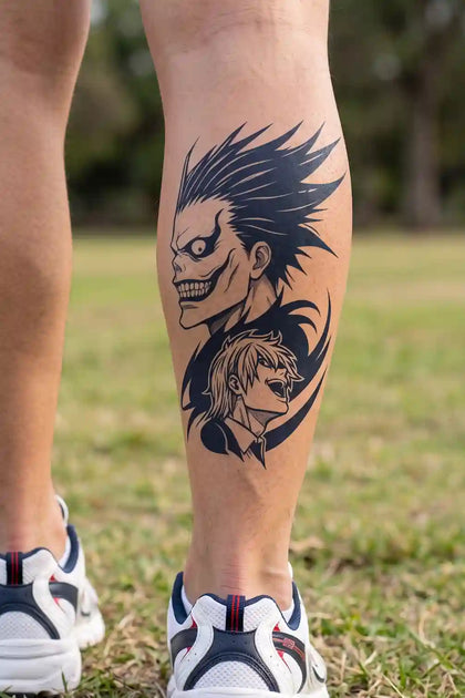 Ryuk and Light Yagami developed tattoo on skin