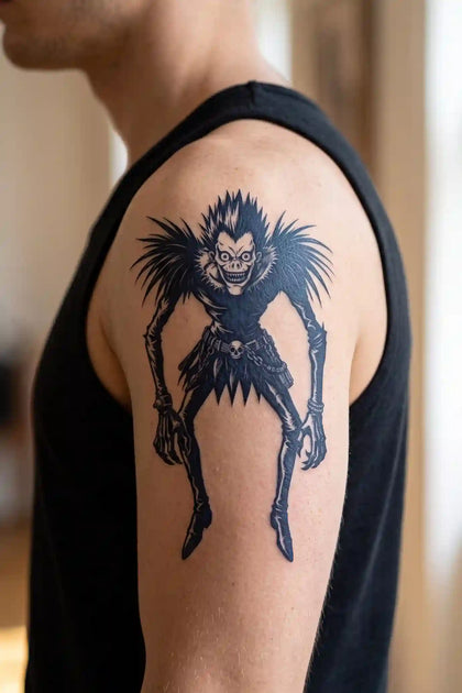 Ryuk Shinigami Stance developed tattoo on skin