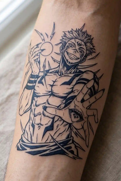 Sukuna Cursed King developed tattoo on skin
