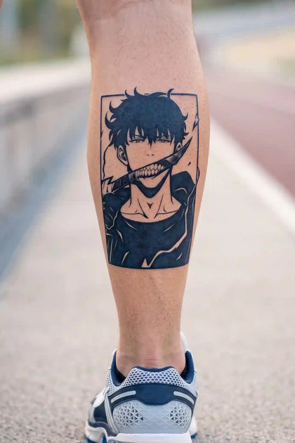 Sung Jinwoo Dark Hunter developed tattoo on skin