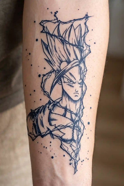 Super Saiyan Breakthrough developed tattoo on skin
