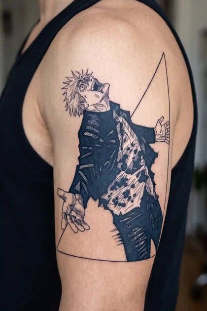 Toji Fushiguro Battle Stance developed tattoo on skin