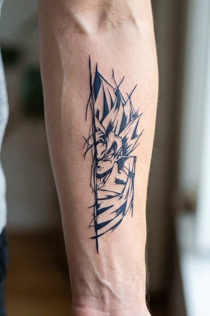 Vegeta Lightning Strike developed tattoo on skin