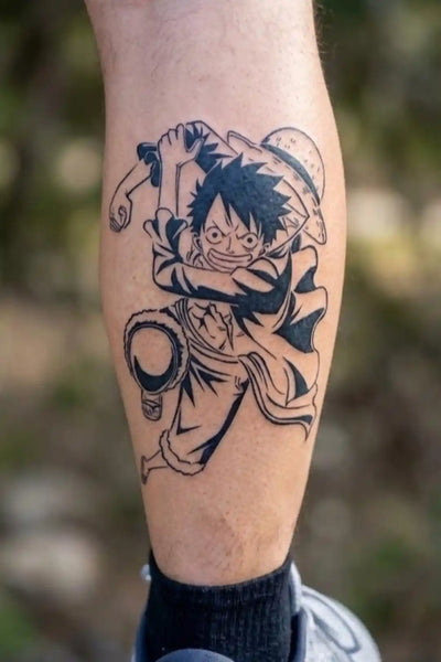 Gum-Gum Battle Ready Luffy anime temporary tattoo design