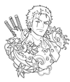 Zoro's Elegant Warrior