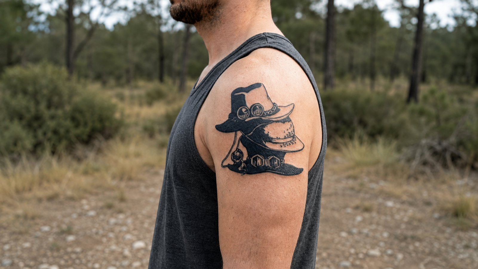 Anime temporary tattoo after 24 hours of color development