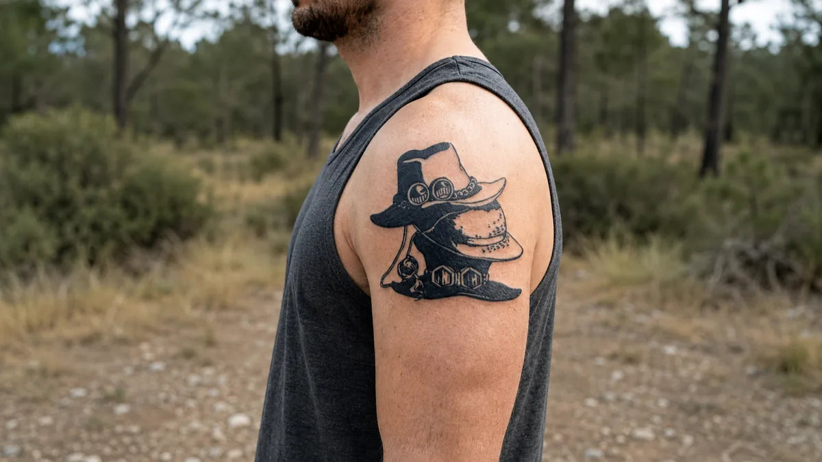 Anime temporary tattoo after 24 hours of color development