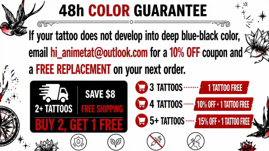 ANIMETAT anime temporary tattoos for cosplay and everyday style