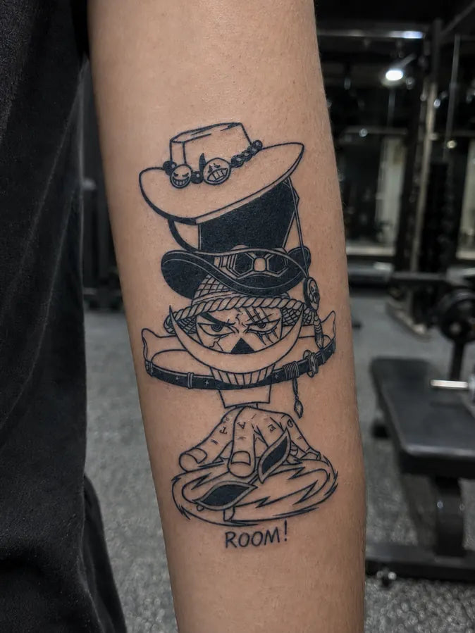Luffys Indomitable Will customer tattoo result