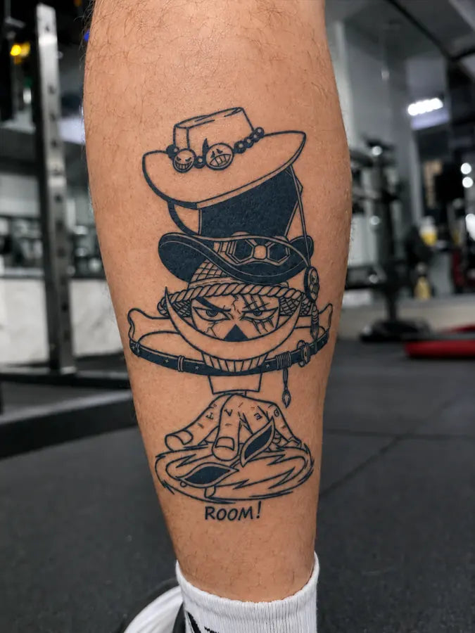 Luffy and the Dragon customer tattoo result