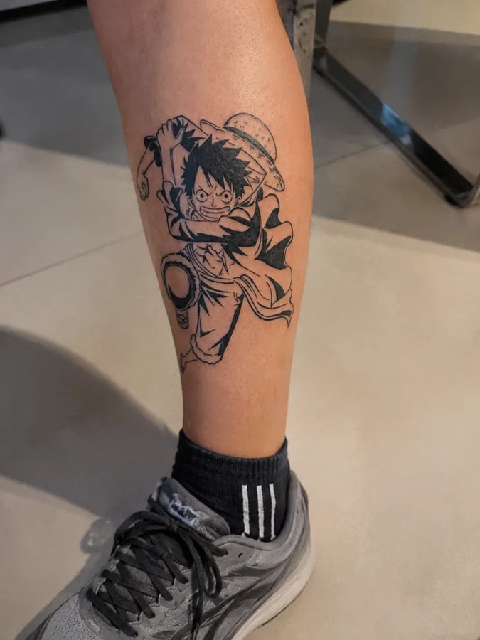 Luffys Gear 5 Shadow customer tattoo result